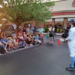 A fencing demonstration as part of Chik-Fil-A's knight-themed family night.